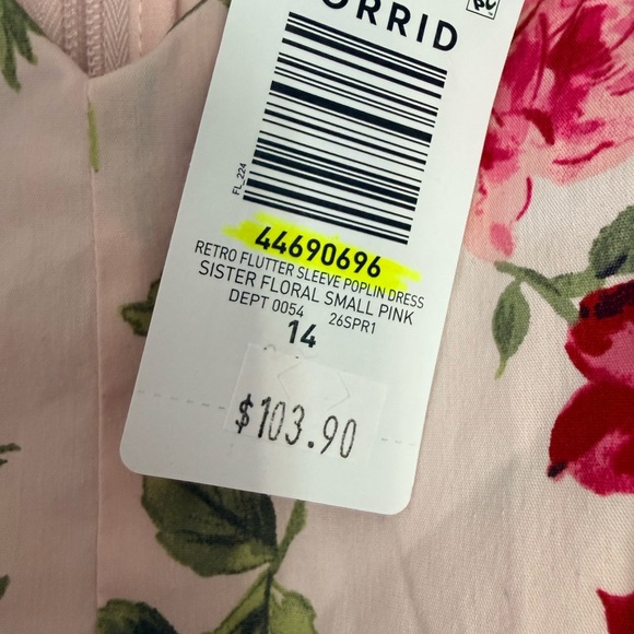 Torrid Retro Chic Flutter Sleeve Poplin Midi Dress - Picture 6 of 9